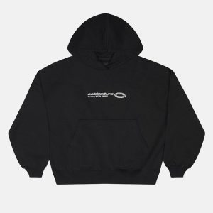 GLITTER HOODIE SVART
