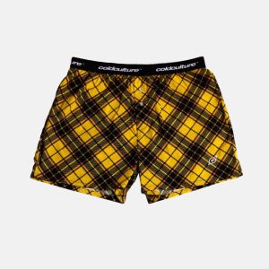 BOXERS SQUARES PACK GUL/CREME TARTAN