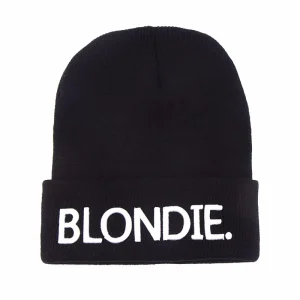 BLONDIE Svart Uppvikt Mössa