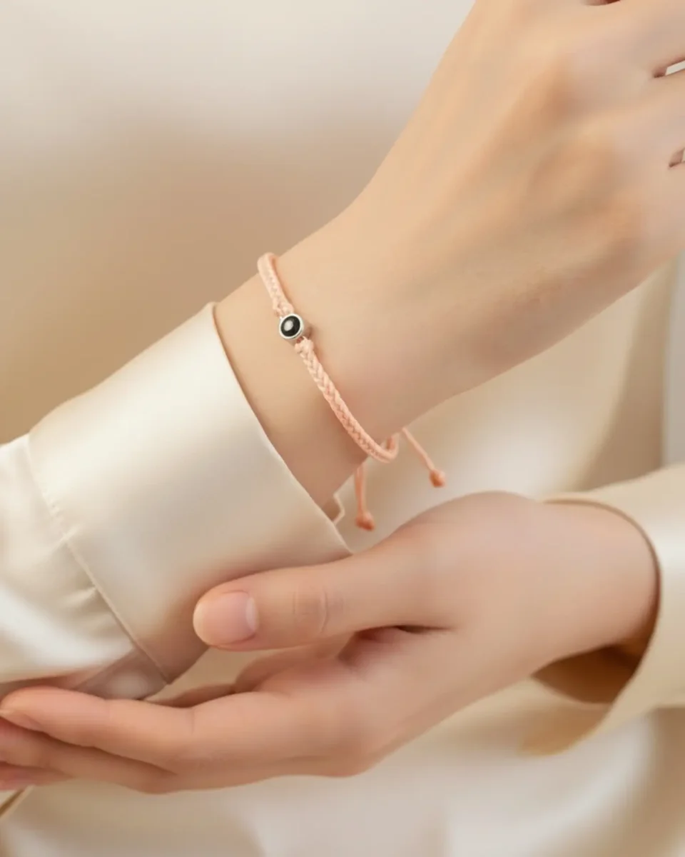 Armband med Bild Inuti – Flätad Rem med Knut, 5 Färger - Bild 5