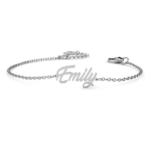 Namnarmband i 925 Sterling Silver med Namn längs Kedjan – Guld, Silver eller Roséguld