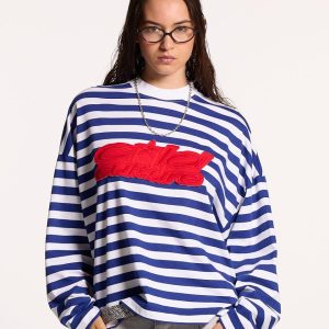 PARDON ME LONGSLEEVE VIT & DUBBELBLÅ