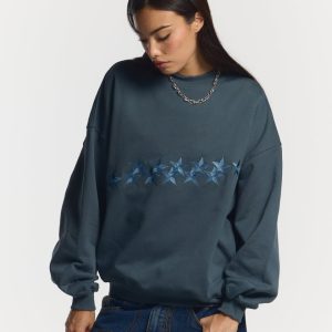 STARS CREWNECK STENBLÅ