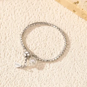 Moissanite Ring Justerbar Kedjering i 925 Sterling Silver – Fin Vardagsring